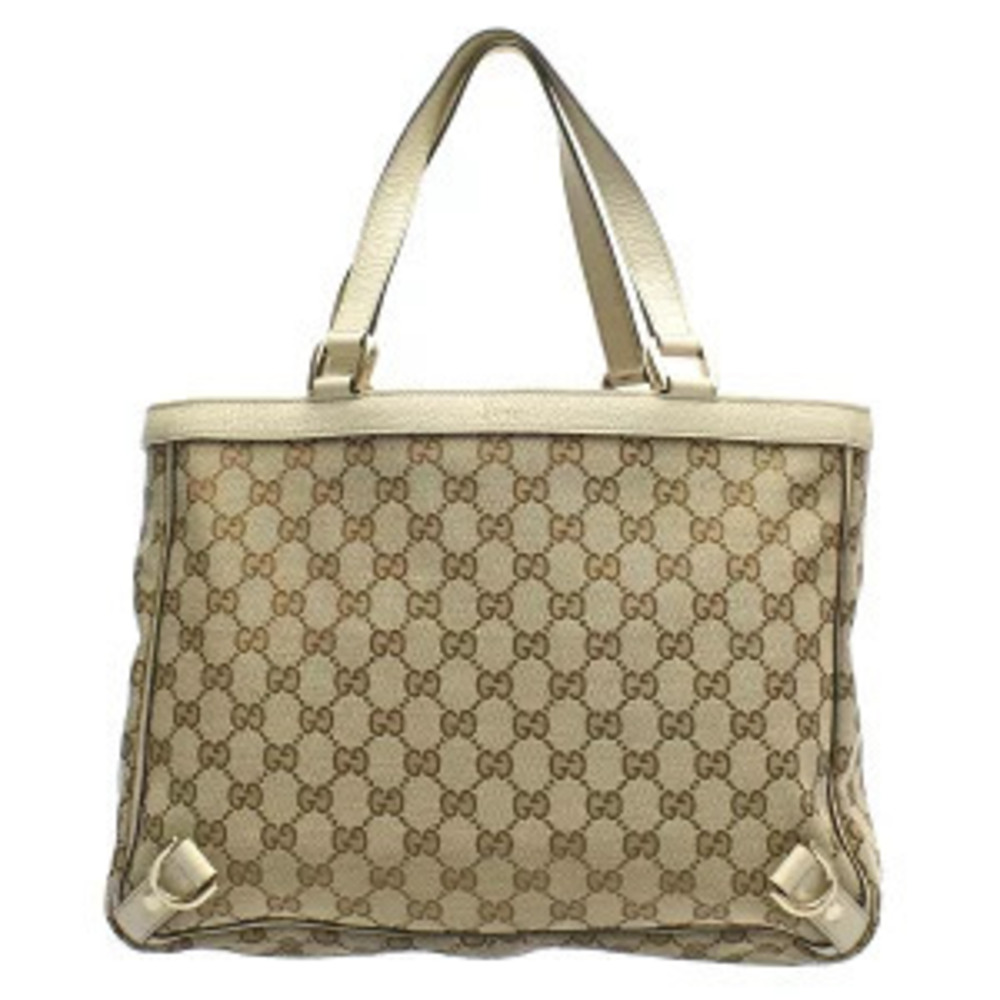 Gucci Handbag Tote GG Bag Beige Canvas - Picture 2 of 9